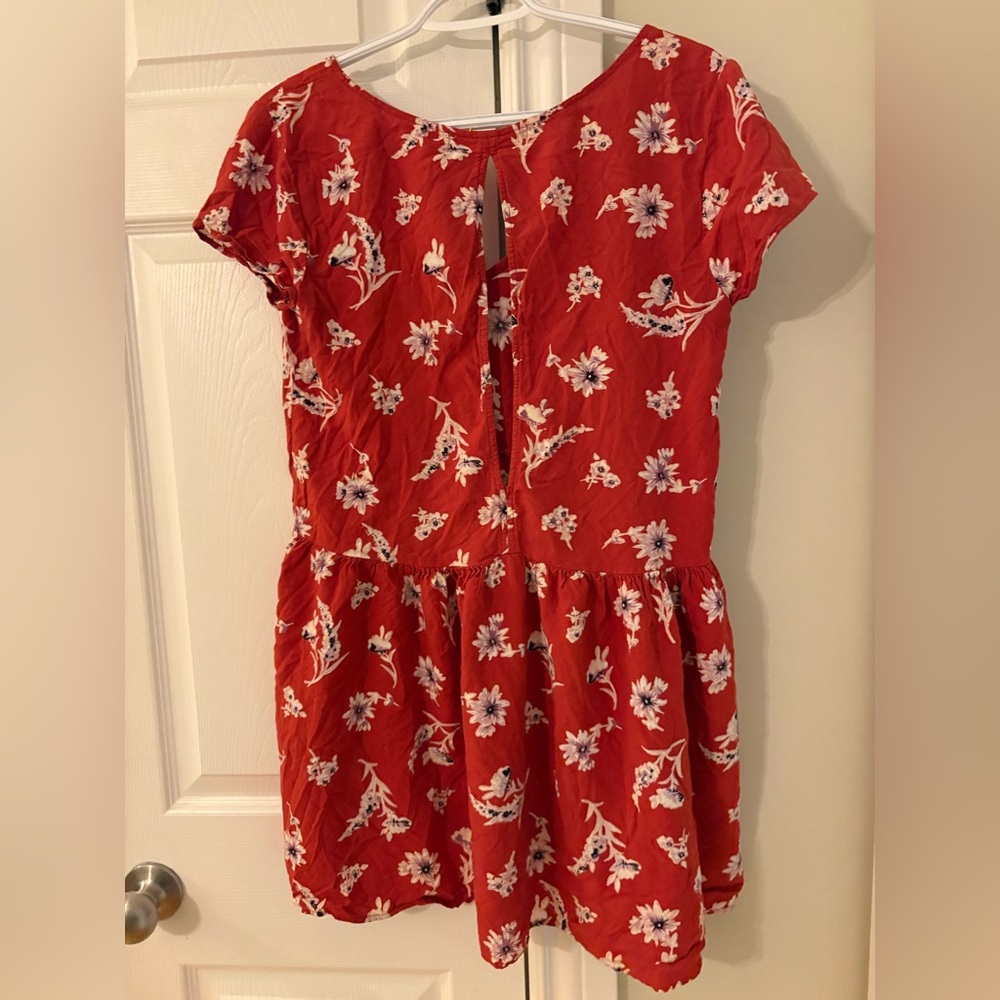 Saltwater Luxe Red Floral Babydoll Mini Dress - Picture 4 of 5